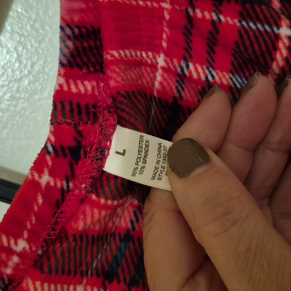 Laura Ashley Red and Green Plaid Womens Pajama Set Sz Large - Picture 3 of 5